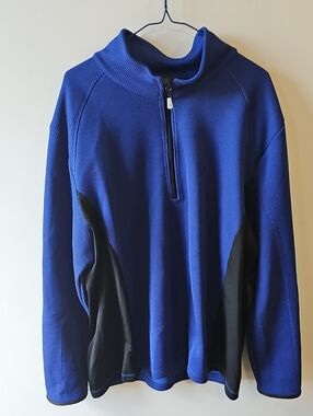 Izod XXL Blue and Black Half Zip Performance Sweater Jacket